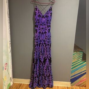 Windsor Purple and Black Maxi Dress